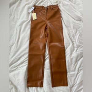 Aritzia Melina Leather Pants in Rich Chestnut, size 2, NWT